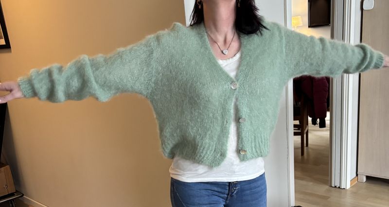 Kort jakke kid mohair gr&oslash;nn