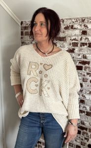 Hovedbilde Genser strikket oversized Beige