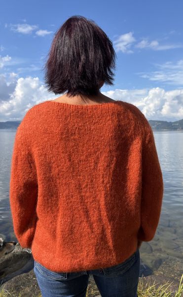 Varm genser m/mohair Rust/Oransje