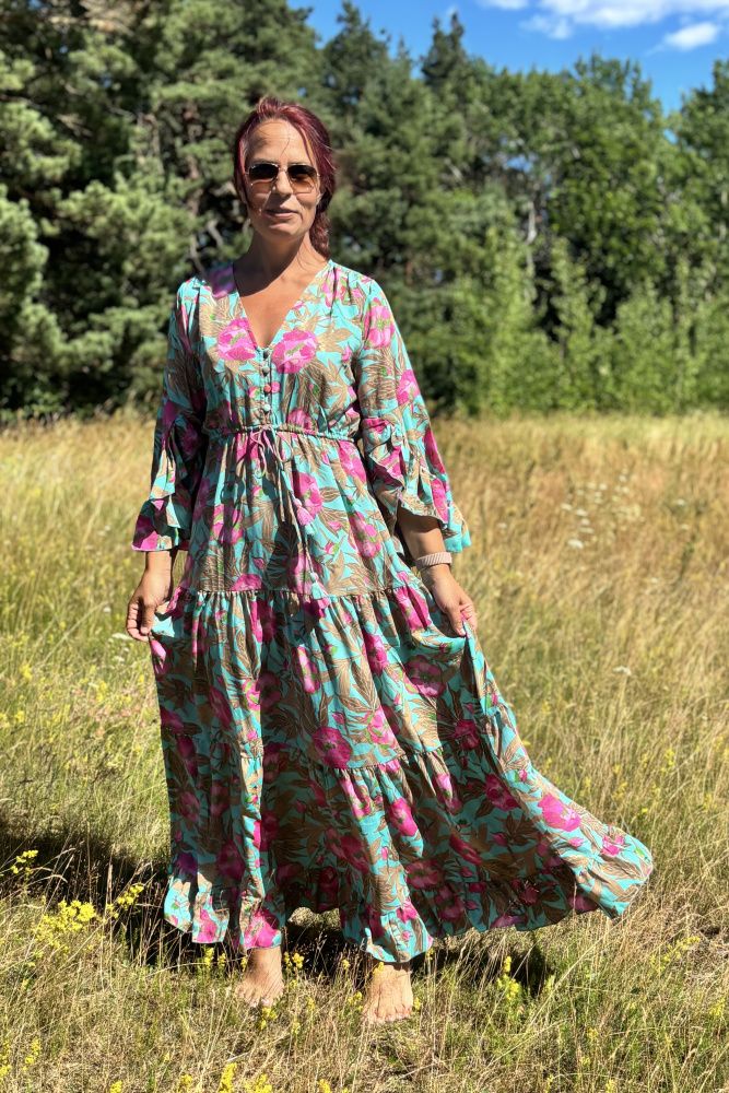 Kjole Flower 70% silke
